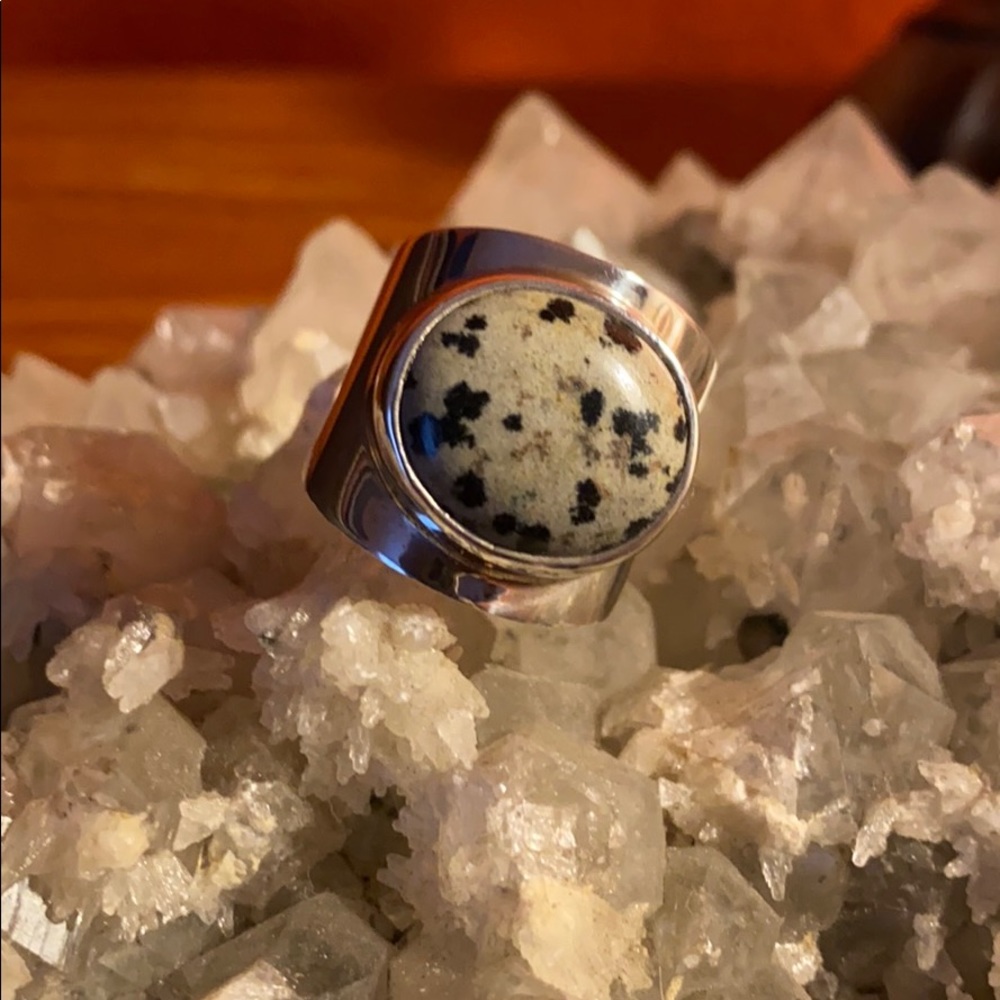 Dalmatian Jasper Sterling Silver ring